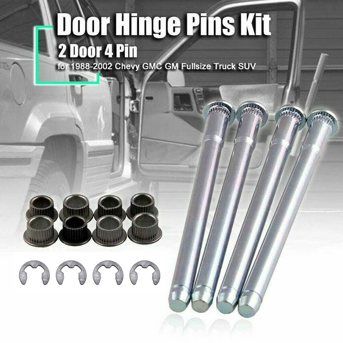 1_3a401bd8-eed5-4375-b213-22265d29147a GSTP Door Hinge Pins and Bushing Kit 4 Sets For 1988-2002 Chevy GMC Fullsize Truck US - Image 1