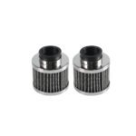 1200ml 1.2L Twin Baffle Dual Filter Engine Oil Catch Can Tank Reservoir AN10 (Polished) - Image 6