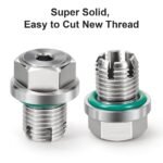 M12.1-1.25 x 15mm Oil Drain Plug Oversize Piggyback, Stainless Steel Self Tapping Oil Pan Thread Repair Kit with O-Ring - Image 7
