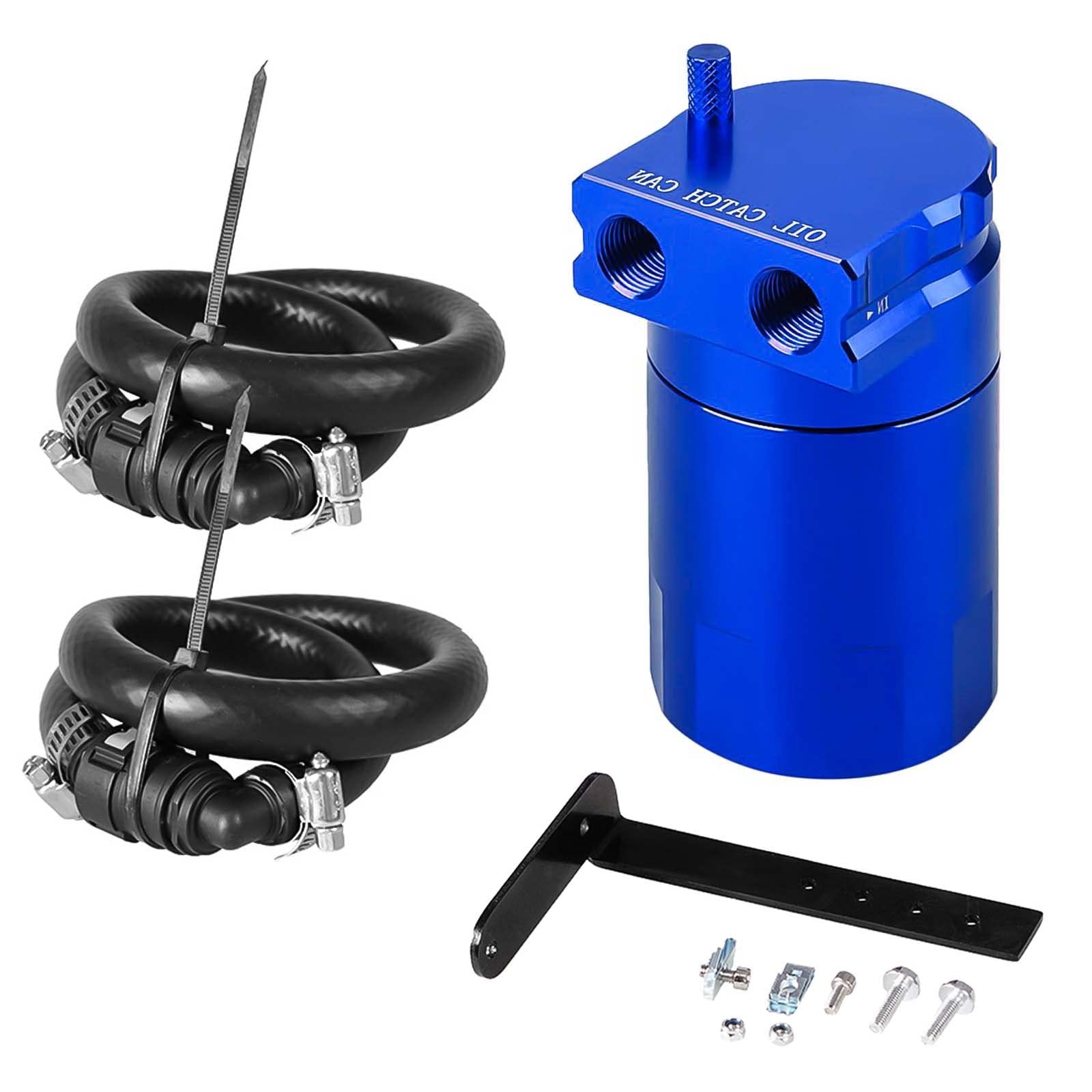 SKU-02-Blue Aluminum Oil Catch Can Kit Oil Separator Reservoir Tank for Ford F150 2.7EB 3.5EB 5.0 Passenger Side 2011-2019 - Image 1