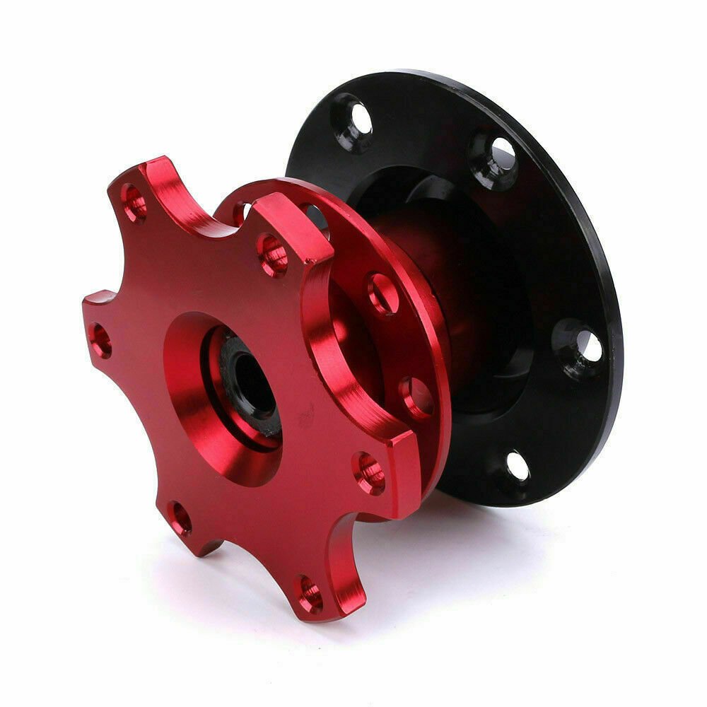 s-l1600_6_38183159-3604-4149-adc1-c8b6e21a81fd Universal Sports Steering Wheel Quick Release Snap Off Boss Kit Hub Adapter Red - Image 1