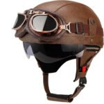 Retro German Motorcycle Half Helmet DOT Certified - I06