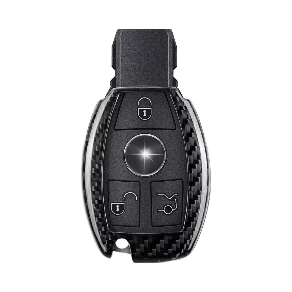 fd2518c35be0565942a027df15988802.png T-carbon Real Carbon Fiber Key Fob Cover Compatible with Mercedes Benz - Image 1